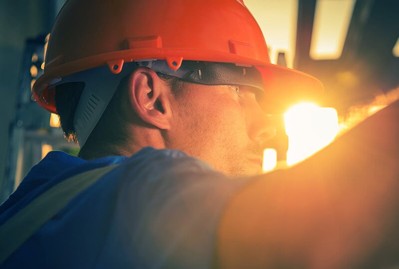 Construction Worker wearing a hard hat